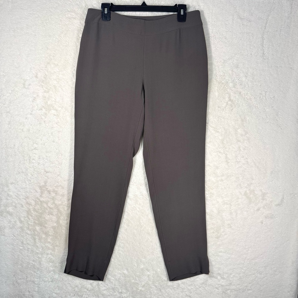 Eileen Fisher Silk Slim Ankle Pants Women’s‎ Small Rye Gray Minimalist Office